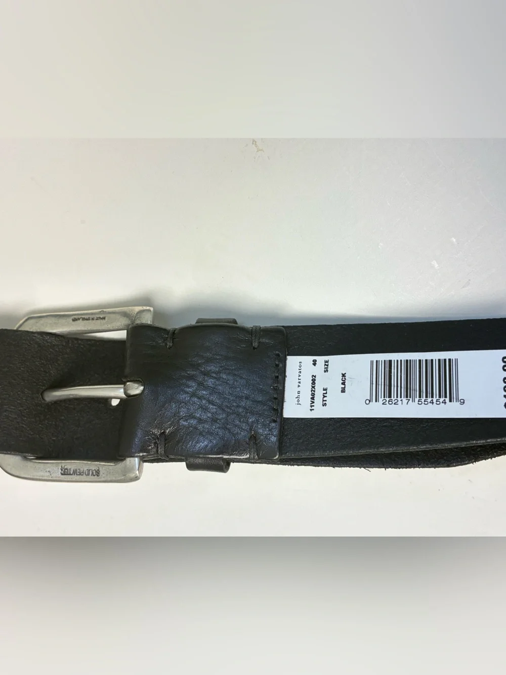 John Varvatos Nova Leather Belt Size 40  Black Brand new with tags